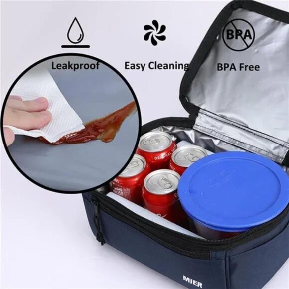 Adult Lunch Box Insulated Lunch Bag Large Cooler Tote Bag for Men Women - Picture 4 of 7